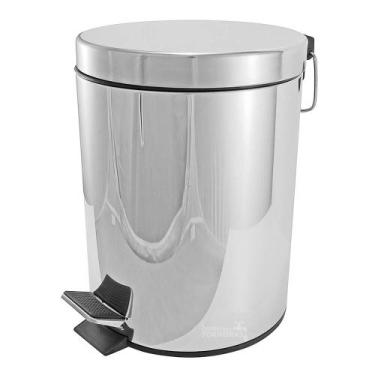Imagem de Lixeira Inox Polido com Pedal 5 Litros 5020 - Império das Torneiras