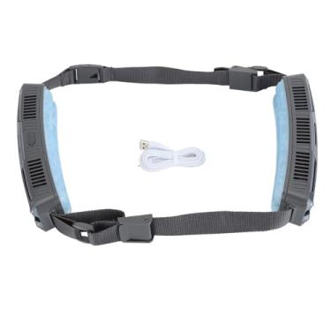 Imagem de Ventilador de cintura para compressa de gelo QANYEGN, ventilador de cintura usável, compressa de gelo ajustável de 3 velocidades, ventilador de cinto grande angular eficiente para (Cinza Escuro)