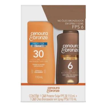 Imagem de Kit Protetor Solar Fps 30 + fps 6Oleo Bronzeador  spray Cenoura & Bron