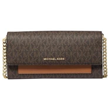 Imagem de Michael Kors Bolsa tiracolo Jet Set média 2 em 1 com corrente, Marrom/Acorn, One Size