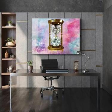 Imagem de Tela Decorativa Grande Tempo é Dinheiro- 60cm x 90cm - Casa Linda