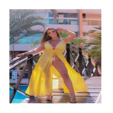 Imagem de Saida de Praia Longa Piscina Vestido Leve de Banho Saidas alcinha luxx