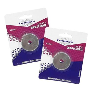 Imagem de Kit 2 Lâmina Disco Cortador Circular 45mm Patchwork Scrapbook EVA Cor Prata Perfeito Para Iniciantes Profissionais Proporcionando Maior Precisão Conforto Eficiência Trabalho Artesanal