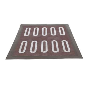 Imagem de Tapete de cozimento preto reutilizável seguro tapete oco alto calor sobremesa loja cozinha (elíptico)