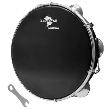 Imagem de Pandeiro liverpool sambrasil premium 10'' pele preta 11191