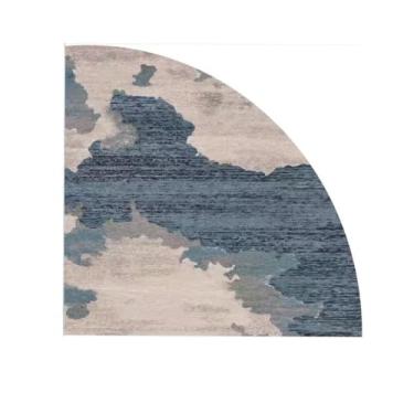 Imagem de Tapete de canto de área de um quarto de círculo, tapete decorativo fofo para sala de estar, tapetes de quarto, tapete de pelúcia, tapete de entrada macio, 1 peça, tapete H, 100x100cm