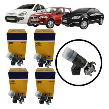 Imagem de 4x Bicos Injetor Linea Palio Punto 1.8 Flex Ipe019 Original - Magneti 