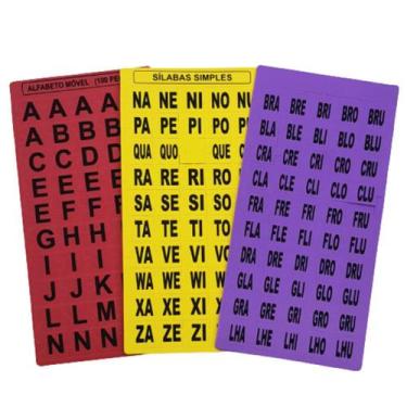 Imagem de Kit de Alfabetização Alfabeto Móvel, Sílabas Simples E Sílaba Complexa