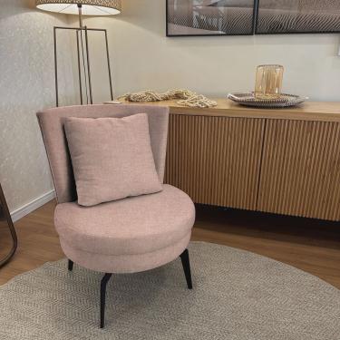 Imagem de Poltrona Lynn Giratória - Tecido Linho Safira