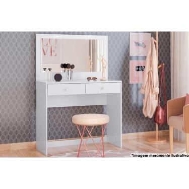Imagem de Penteadeira Infantil Daila c/ 2 Gavetas e Espelho Branco - Henn