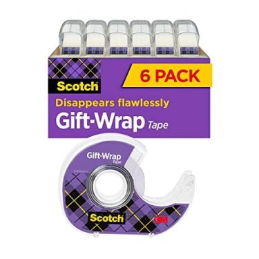 Imagem de Scotch Gift Wrap Tape, 6 Rolls, a fita go-to para as festas, 3/4 x 650 polegadas, dispensado (615-GW)