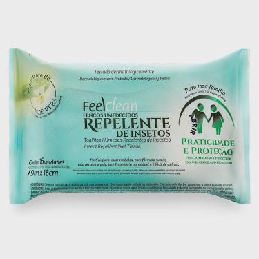 Imagem de Lenços Umedecidos FeelClean Repelente de Insetos com 16 Unidades