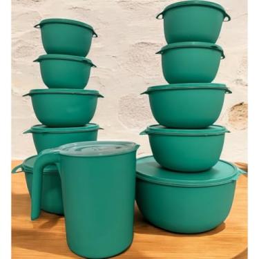 Imagem de Conjunto Bowl Potes Plásticos Redondo 10 peças + 1 Jarra - Microondas, Lava-Louças, Freezer(Bowl Tifanny com 10)