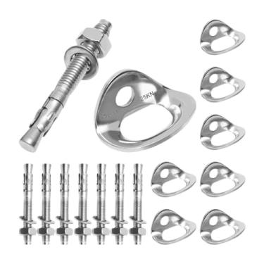 Imagem de Pegciuho 8pcs Cabides âncoros de escalada com bolts pitons aço para gravata de trailers