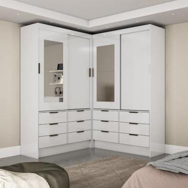 Imagem de Carioca Móveis - Closet Casal Duplo Sevilha 4 Portas com Espelho 12 Gavetas Carioca Móveis