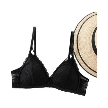 Imagem de Feminino Sexy Floral Renda Profunda V Push up Sutiã Fio Livre Lingerie