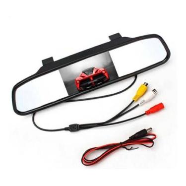 Imagem de Espelho Retrovisor Interno Monitor Com Tela Lcd Camera De Re Para Carr