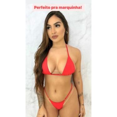 Imagem de Biquini brasileiro fio dental regulavel - cmigristore, Vermelho, P ves