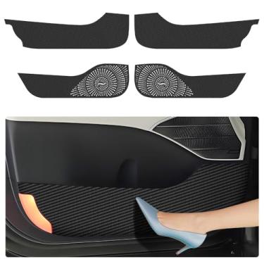 Imagem de LUNQIN Almofada antichute para porta de carro para Hyundai Palisade 2020 2021 2022 2023 2024 2025 acessórios adesivo de couro estilo fibra de carbono protetor de soleira de porta capa protetor de