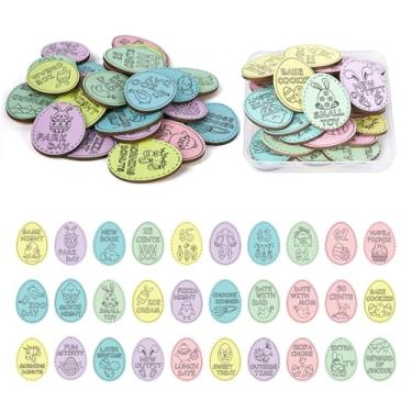 Imagem de Hedeey Recheios Para Ovos De Páscoa, Pacote Com 30 Páscoa Madeira Crianças, Presentes Frases Gravadas Diferentes, Atividades Adolescentes, Meninas E Meninos (Ovo)