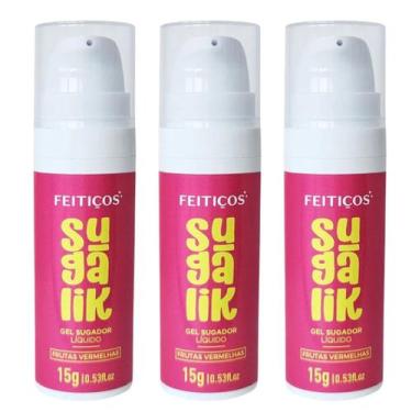 Imagem de 3 Sugalik Gel Sugador Frutas Vermelhas 15g  Vibra com sabor - Feitiços