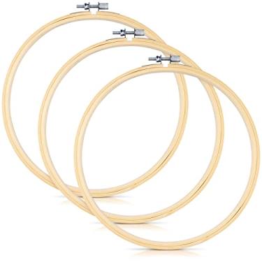 Imagem de TINDTOP 3 Peças De Bastidor Bordado, Bambu 10 Polegadas, Conjunto Ponto Cruz E Aro Bordado Para