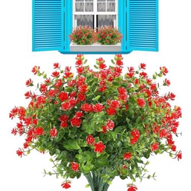 Imagem de Flores artificiais para o ar livre, plantas artificiais internas - Plantas ao ar livre realistas - Decoração de casa resistente a UV, decoração de casa requintada, decoração de primavera à prova de in