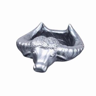 Imagem de Cinzeiros para fumar masculino cinzeiro de resina de mesa criatividade divertido de moda moderna para uso doméstico escritório ornamentos (Size: prateado)