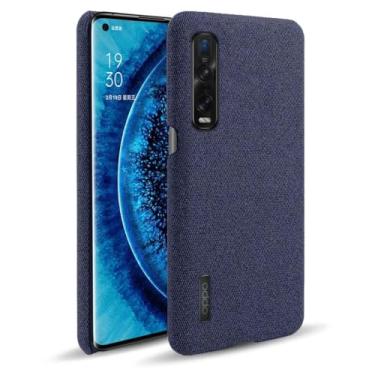 Imagem de Capa para OPPO Find X2 PRO,Capa desenhada em lona,Case Protetora Ultrafina com Empunhadura Macia,Design em Tecido Antichoque e Antiarranhões-Blue