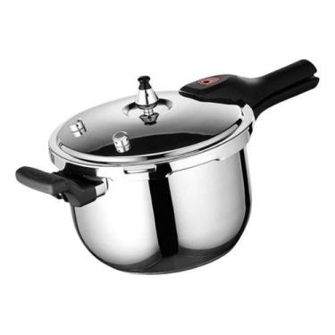 Imagem de Panela De Pressão Inox Cozinha Moderna 8 Litros 3 Válvulas Fechamento 