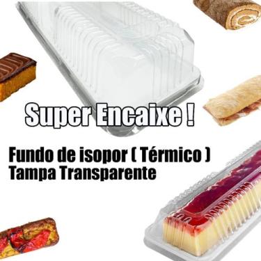 Imagem de Embalagem base isopor e tampa transparente com 30 unid, Tira de bolo, 
