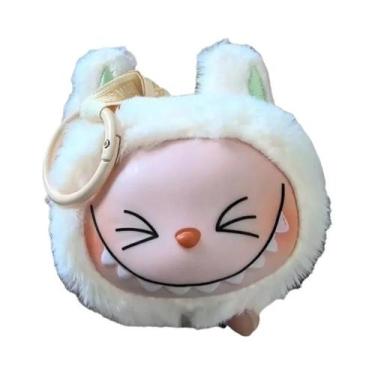 Imagem de Chaveiro Labubu de Pelúcia - Boneco Colecionável em Caixa Cega, Branco