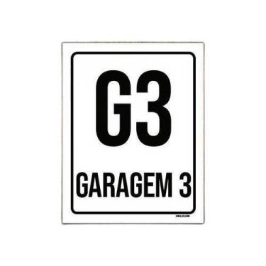 Imagem de Kit 10 Placas Sinalização Ambiente Indicativo G3 Garagem 3 - Sinalizo.