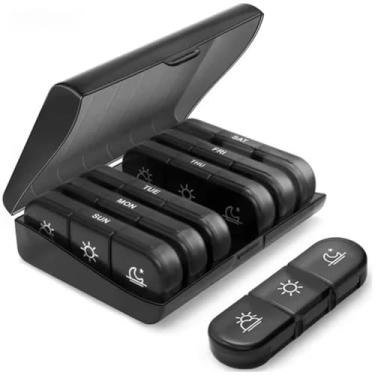 Imagem de Porta Comprimidos Semanal 7 Dias com 3 Divisórias por Dia – Organizador Diário de Medicamentos, Cápsulas e Vitaminas – Portátil, BPA Free, Ideal para Viagens ou Uso Diário