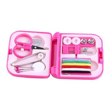 Imagem de Kits de Costura Portátil de Costura Box Threads Buttons Tesoura Pinos Ferramentas Domésticas Kits Boxsewing Kitsewing Boxsewil Lata é um Design Seguro (Rose Red)