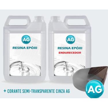 Imagem de Resinas Epóxi 1Kg + Corante Semi-Transparente Cinza Ag Alta - Resinas 