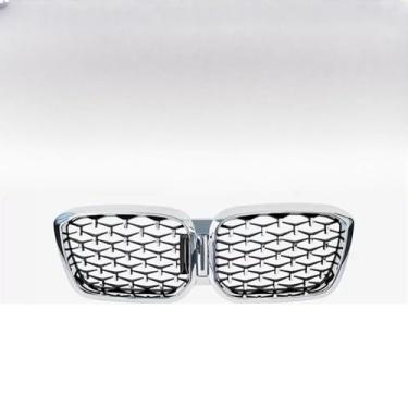 Imagem de Compatível para BMW X3 G01 / X4 G02 2022 2023 SDrive20i XDrive20i M40i Sports M Style Grades dianteiras de rim SUV Carro Tuning Grille(22-23 Silver)