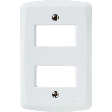 Imagem de Placa 2 Postos Afastados 4x2 Tramontina Lux² Branca