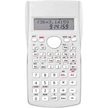 Imagem de Calculadora Científica Com Display Duplo E 240 Funções Matemática - 10+2 Desligamento Automático Edição Eletrônica Engenharia Física Química Faculdade Cursos Pilha AAA - D7 Store (BRANCO)