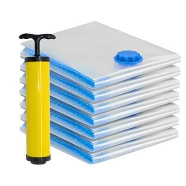 Imagem de 12 Sacos Plásticos à Vácuo 60x80 com Bomba – Ideal para Viagens e Organização de Roupas (Com Bomba,3)