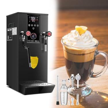 Imagem de KKSOUFX Espumador De Leite Comercial 4 Em 1, Espumador De Leite A Vapor Comercial De 2200 W/2500 W, MáQuina De Espuma De Café AutomáTica EléTrica, Pode Fazer Cerca De 40 X 300 Ml De Chá Com Leite