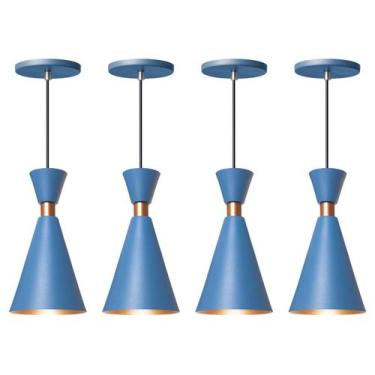 Imagem de Kit 4 Luminária Pendente Mini Pequim 24Cm Balcão Bancada - Iluminar Am