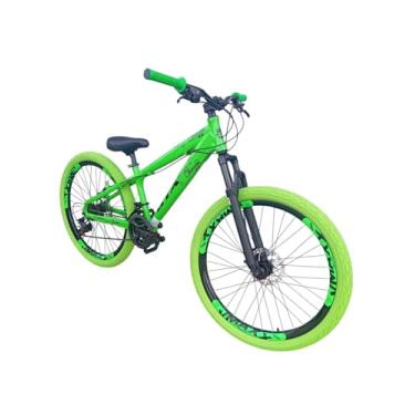 Imagem de Bicicleta 26 Gta Rebel Aluminio Freeride Downhill 21v Rodas Vmaxx Freio a Disco Pneu Flame (Verde)