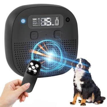 Imagem de Tetra Dispositivos ultrassônicos de dissuasão de latidos de cães, dispositivo recarregável antilatido para cães com sensor e controle remoto de 18 metros, tampa ajustável para latidos em ambientes