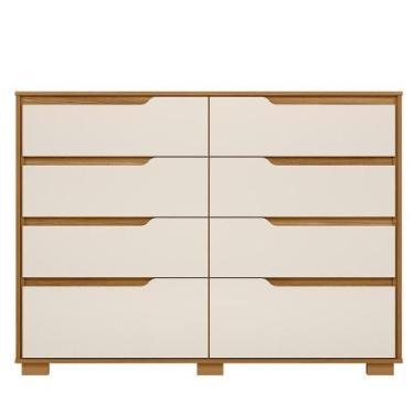 Imagem de Cômoda 8 Gavetas MDP Moval Georgia, Freijo/Offwhite