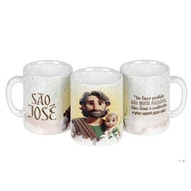 Imagem de Caneca branca católica santinhos (17393)