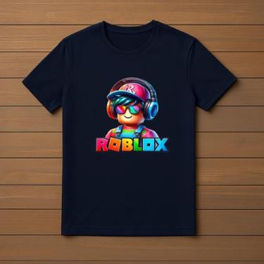 Imagem de Camisa Camiseta T-Shirt Infantil Juvenil Roblox Fone Filme Desenho - J