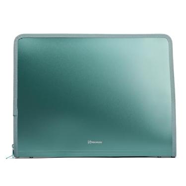 Imagem de Neomate Pasta de arquivo expansível de 13 bolsos com etiquetas adesivas | Organizador sanfonado tamanho A4/carta com fecho de zíper | Armazenamento de certificados e documentos para casa, escola