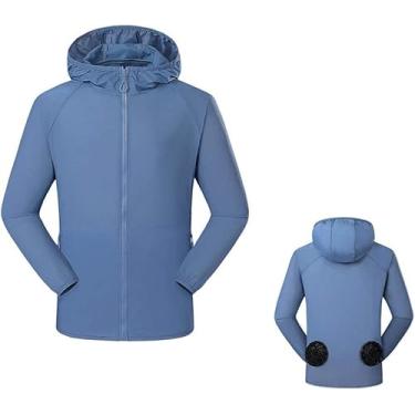 Imagem de Jaqueta De Ar Condicionado De Resfriamento Inteligente Mm, Carregamento Usb Respirável Leve E Frio Com F Jaqueta De Esportes Ao Ar Livre, Blue, 5XL