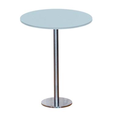 Imagem de Mesa Pisa Beta Bistrô Fratini 107,50cm (a) Disco Redondo Inox Tampo Mdp Redondo Cinza 80cm (l)
